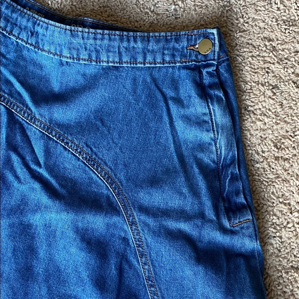 a.n.a Asymmetrical Denim Skirt - Blue - Picture 2 of 8